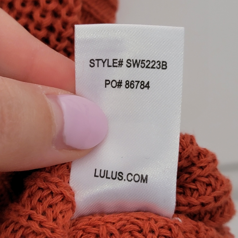 Women's Lulus Lets Get Away Knit Twist  Back Tank Top Rust Red Size Large - Picture 7 of 9